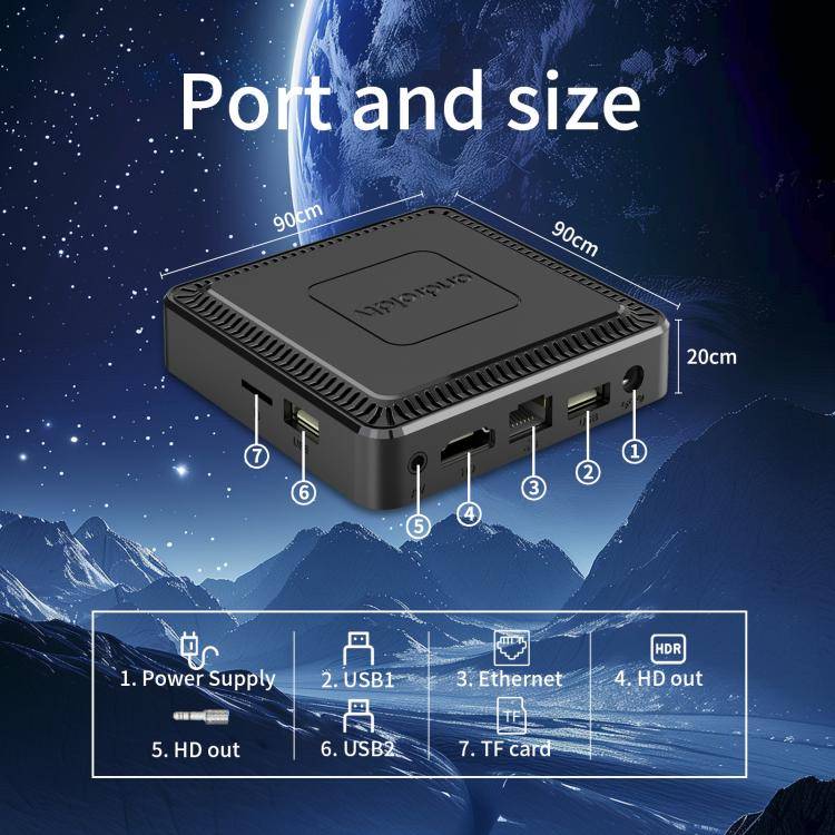 Q7 4K UHD Android 10 Smart TV Box with Remote Control, 2GB+8GB, Allwinner H313 Quad-Core(AU Plug)