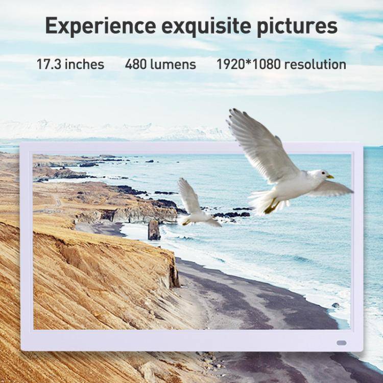 XCLT-1730 17.3 inch LED HD Screen WIFI Cloud Photo Frame with Stand, Plug:EU Plug(Black)