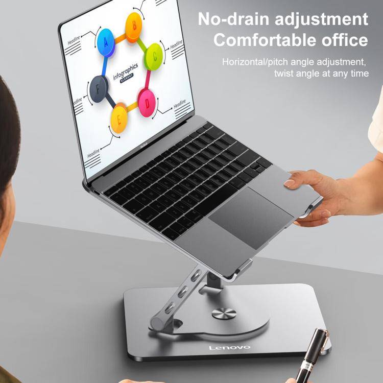 Lenovo Thinkplus ZJA7 360 Degree Rotating Laptop Heat Dissipation Metal Holder(Grey)