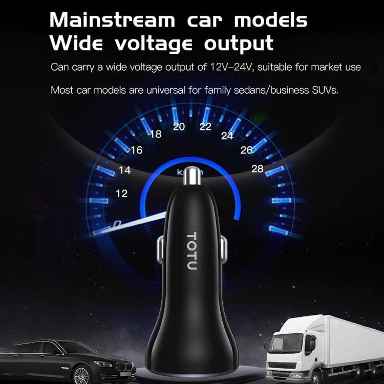 TOTU CC-5 65W USB-A and USB-C / Type-C Dual Ports Fast Charging Car Charger(Black)
