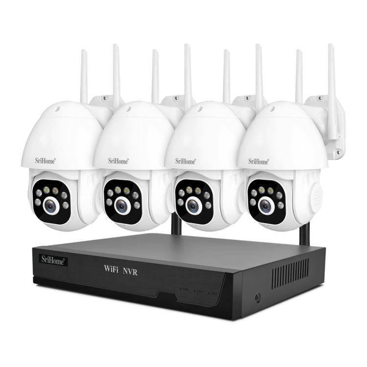 SriHome NVS001E-IPC039B 5MP 8CH HD NVR Wireless Cameras Set, Plug:US Plug