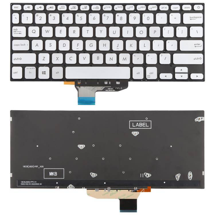 US Version Backlit Laptop Keyboard for Asus VivoBook S14 K430 A430 X430 S403 S4300F S4300U(Silver)