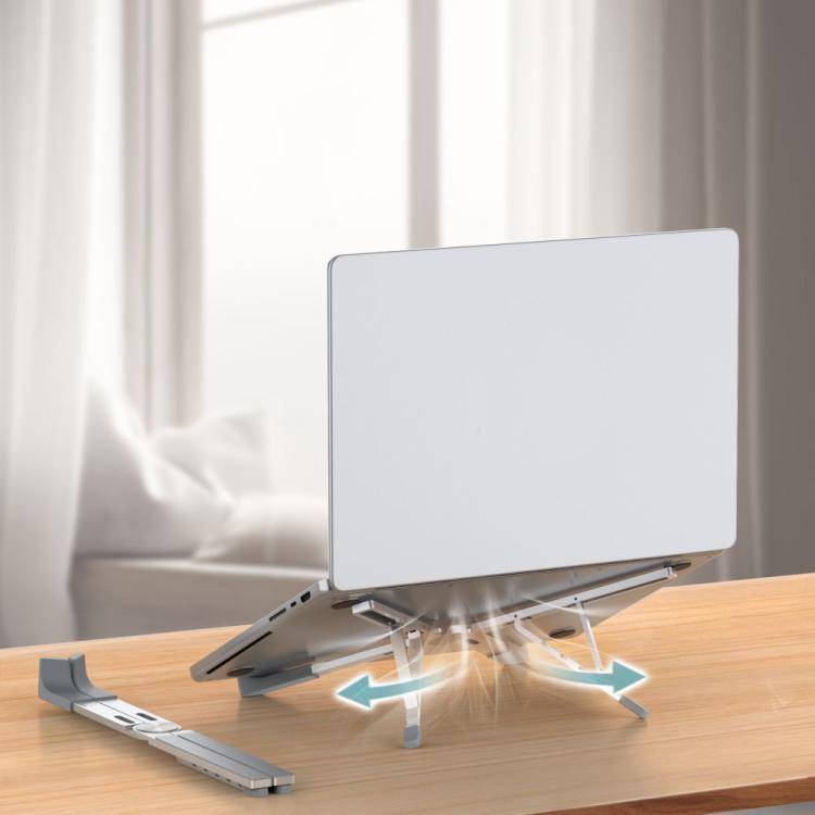 LS-001 Portable Folding Laptop Heightening Heat Dissipation Holder(Grey)