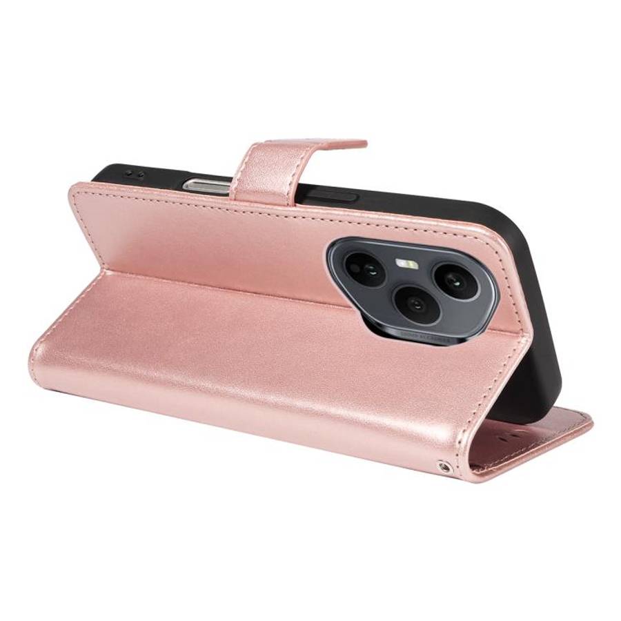 For Honor 400 Pro Global 160.8mm Cat and Bee Embossed Flip Leather Phone Case(Rose Gold)