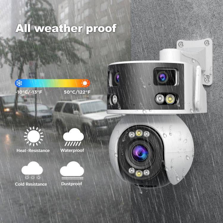 SriHome SH055 8MP HD Multi-lens 5X Optical Zoom Lens Panoramic PTZ Dome Camera(UK Plug)
