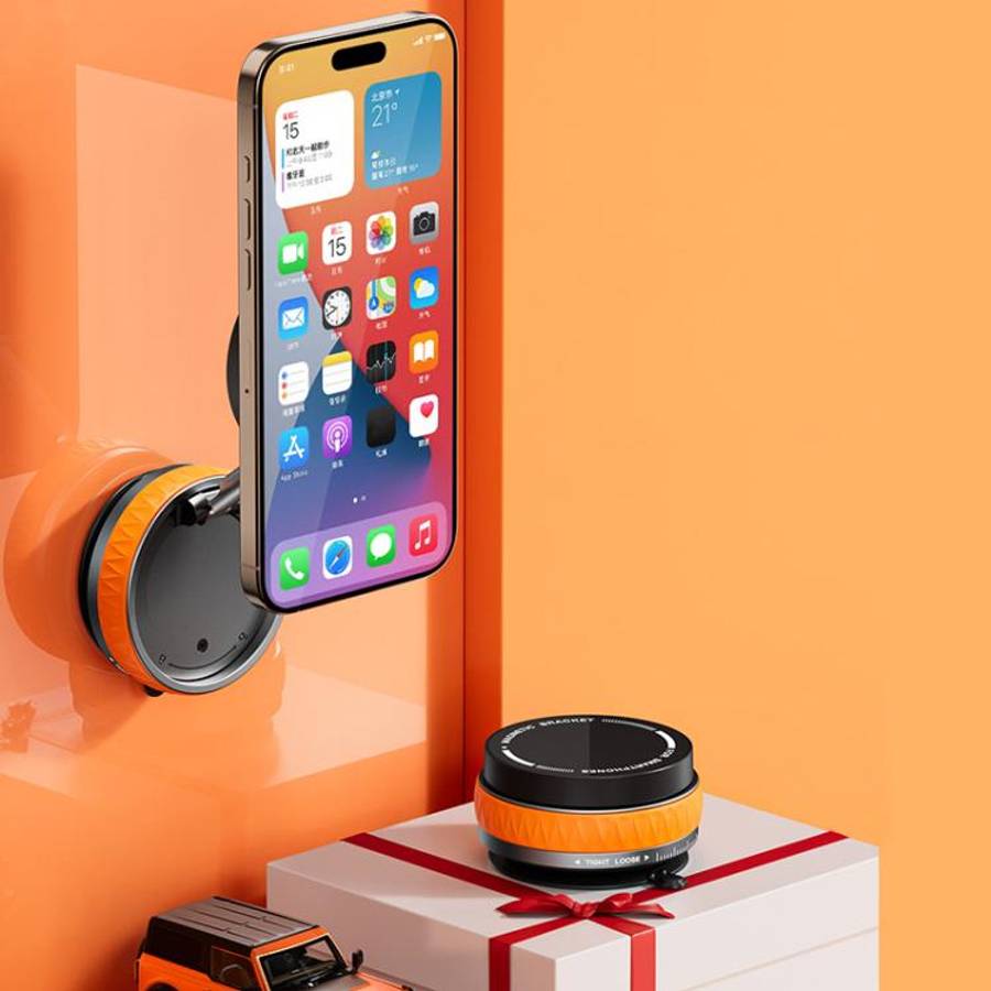 K10B Car Rotatable Vacuum Magnetic Foldable Phone Holder(Black)