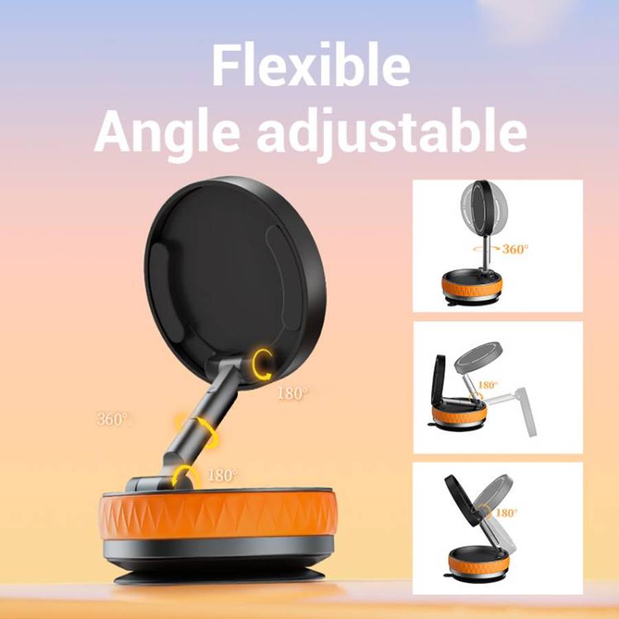 K10B Car Rotatable Vacuum Magnetic Foldable Phone Holder(Black)