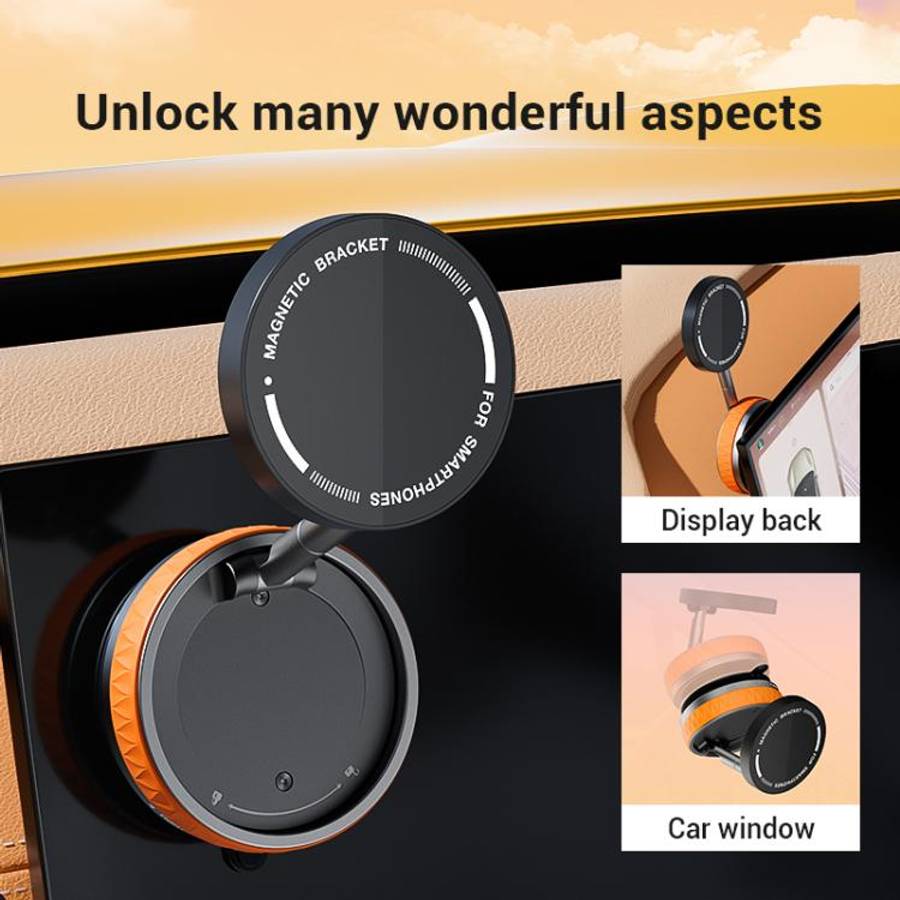 K10B Car Rotatable Vacuum Magnetic Foldable Phone Holder(Black)