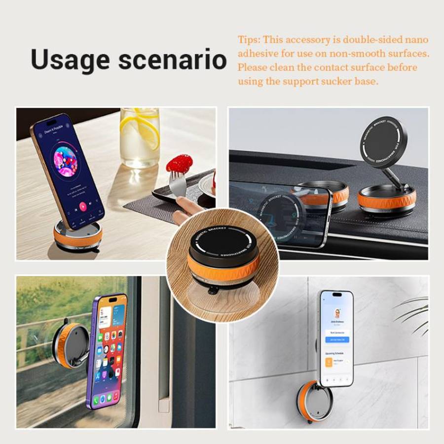 K10B Car Rotatable Vacuum Magnetic Foldable Phone Holder(Black)