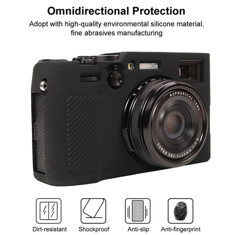 For FUJIFILM X100VI Litchi Texture Soft Silicone Protective Case(Black)