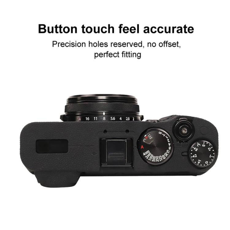 For FUJIFILM X100VI Litchi Texture Soft Silicone Protective Case(Black)