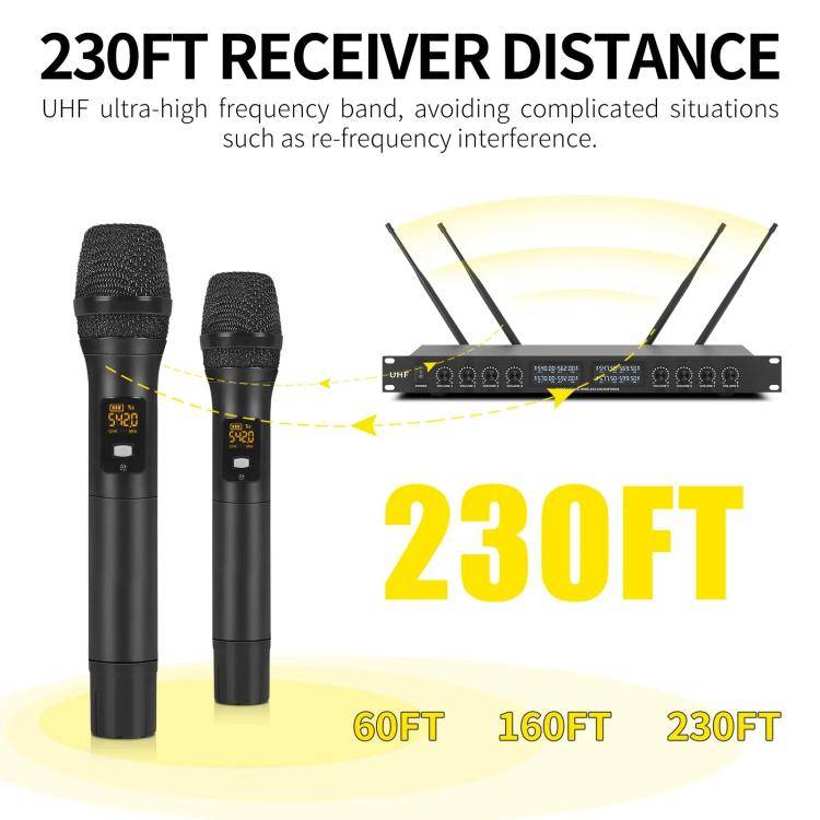 YT8 Wireless 8 Channel UHF Handheld Microphone for Stage Show 8 Handheld Microphones