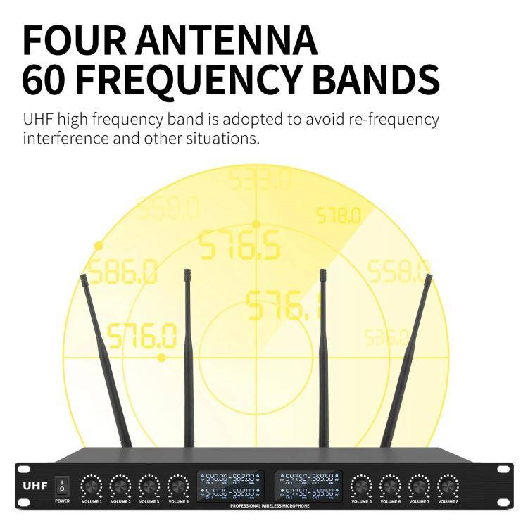 YT8 Wireless 8 Channel UHF Handheld Microphone for Stage Show 8 Handheld Microphones