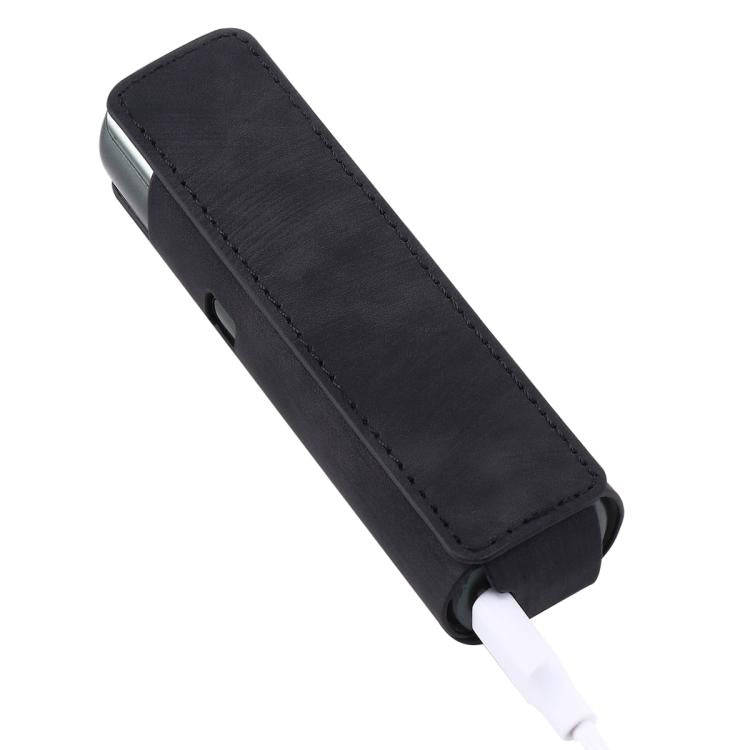 For lil Solid 3.0 Frosted Retro PU Leather Electronic Cigarette Case(Black)