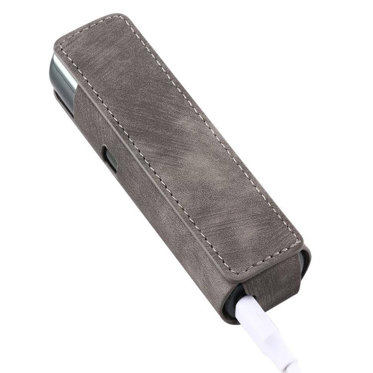 For lil Solid 3.0 Frosted Retro PU Leather Electronic Cigarette Case(Grey)