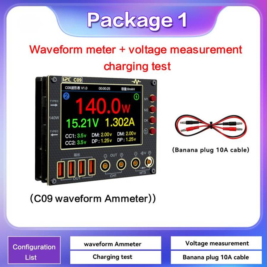 i2C C09 Charge Detection / Voltage Measurement Digital Waveform Ammeter, Model:Host
