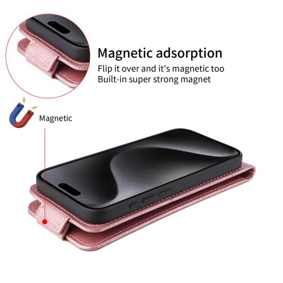 For Doogee Note 58 / Note 58 Pro Magnetic Vertical Flip Leather Phone Case with Buckle(Rose Gold)