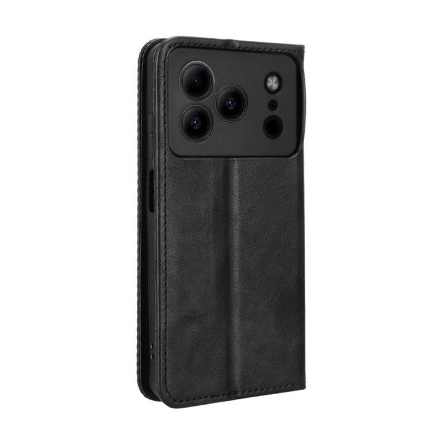 For Doogee Note 56 / Note 56 Pro Magnetic Buckle Retro Texture Leather Phone Case(Black)
