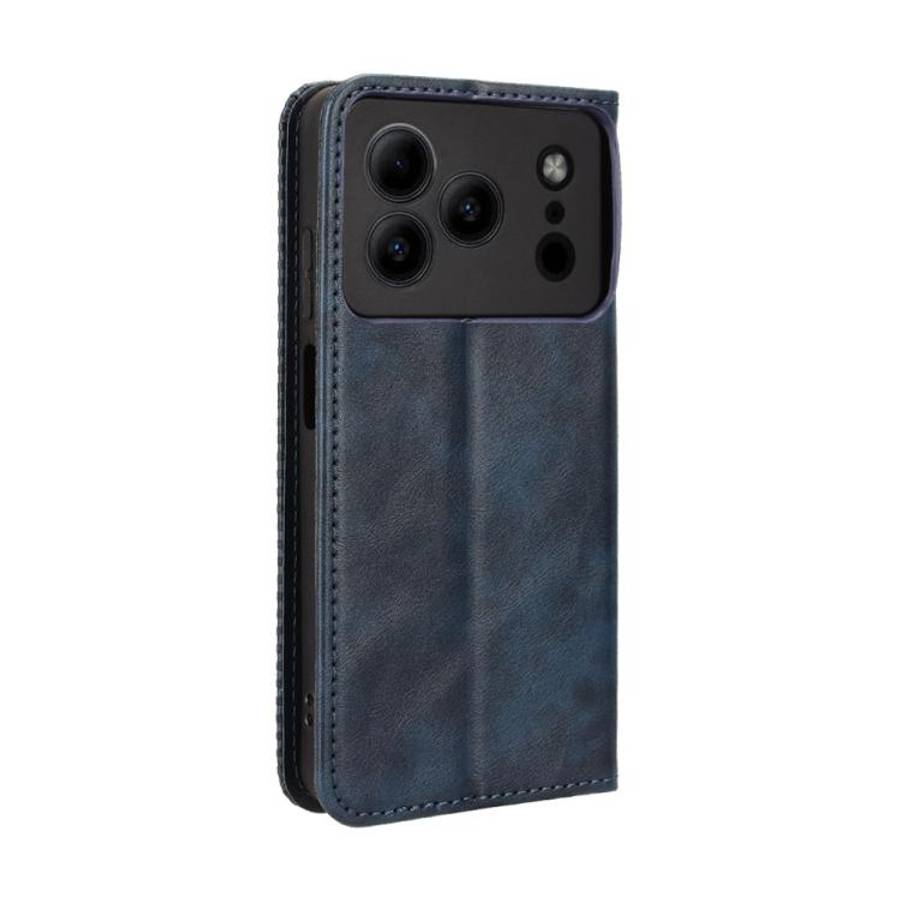 For Doogee Note 56 / Note 56 Pro Magnetic Buckle Retro Texture Leather Phone Case(Blue)