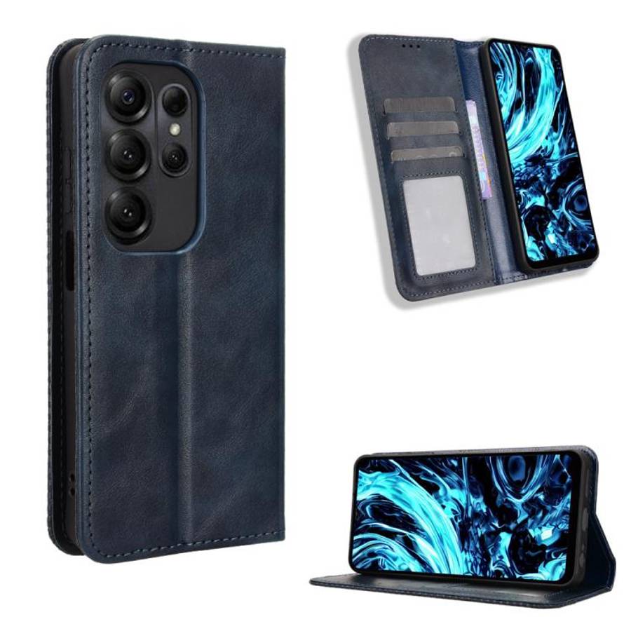 For Doogee Note 56X / Note 56X Pro Magnetic Buckle Retro Texture Leather Phone Case(Blue)