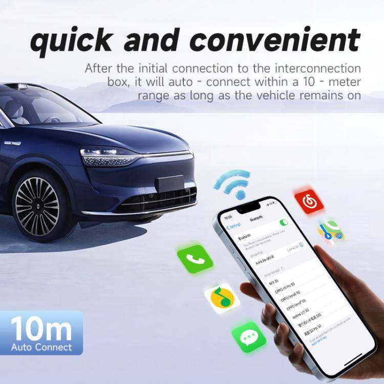 2 in 1 USB Wired to Wireless Car CarPlay / Android Box Adapter, with USB and Type-C Cable(Black)