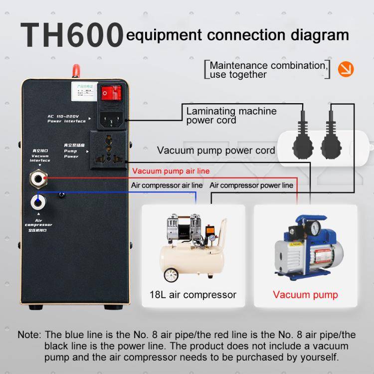 Qianli TH600 Phone LCD Curved / Straight Screen Universal Pressing Laminating Machine, Plug:EU Plug