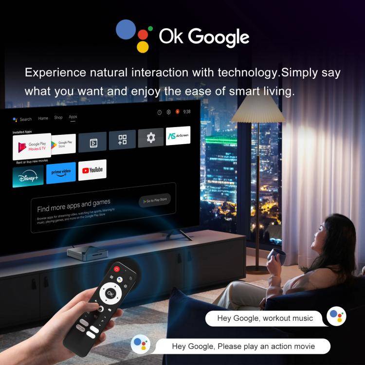 H96Max 4K UHD Android 14 Smart TV Box with Remote Control, RK3518 Quad-Core 1GB+8GB(UK Plug)