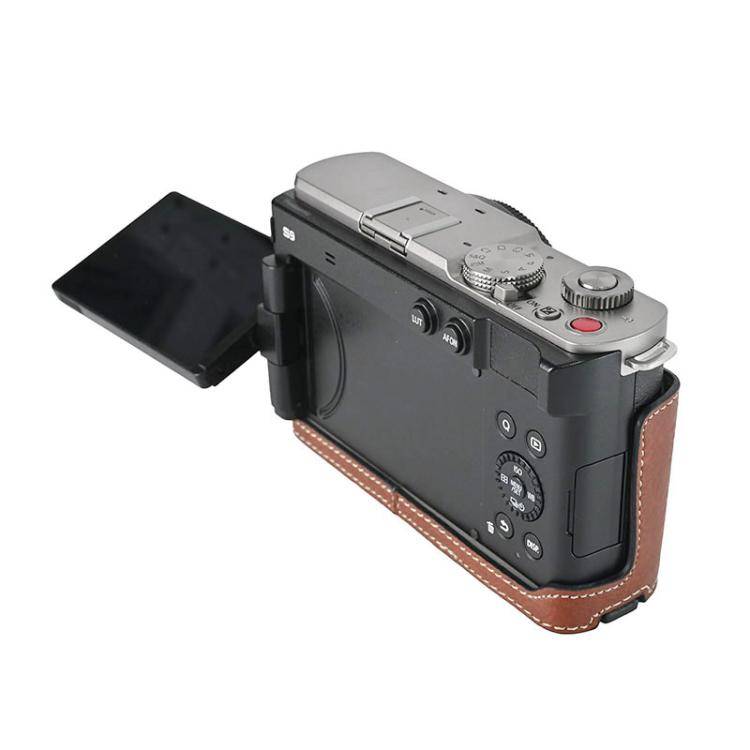 For Panasonic LUMIX S9 Litchi Texture PU Leather Camera Half Case Base(Coffee)