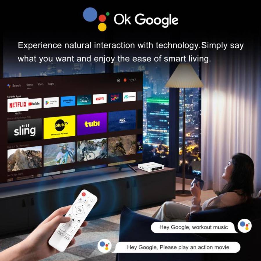 H96 Max H618 Plus Android 14.0 Smart TV Box, 4GB+128GB, Allwinner H618 Quad-core ARM Cortex-A53(E...