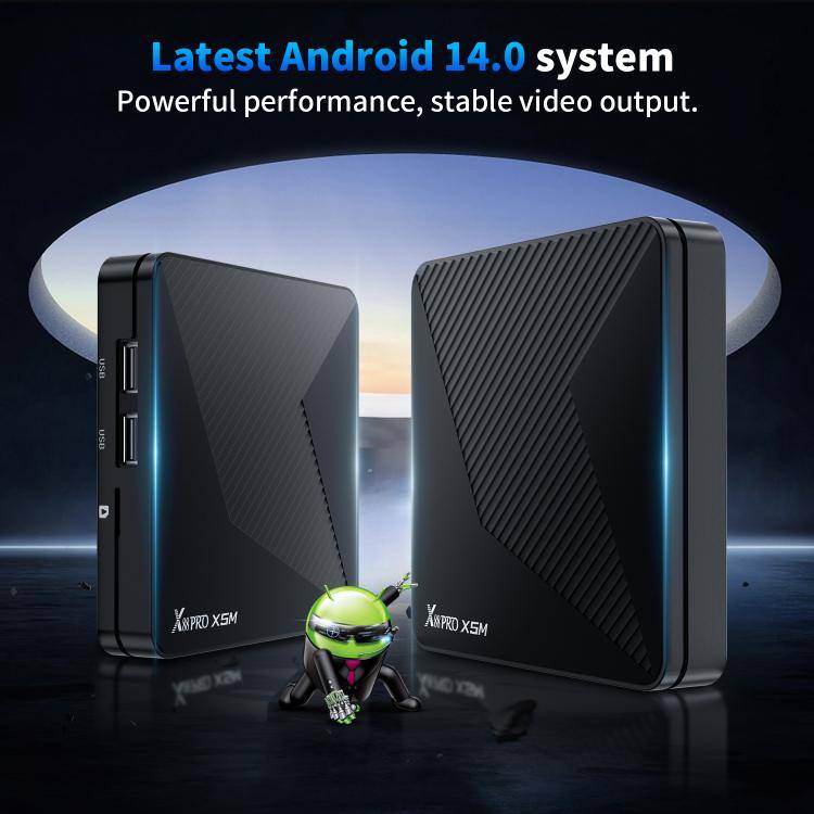 X88 Pro X5M Android 14.0 Smart TV Box, 4GB+32GB, S905X5M 2.0GHz 64-bit Quad-core Cortex-A55(EU Plug)