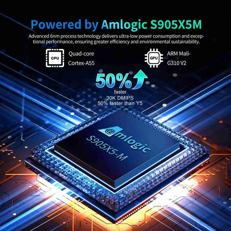 X96 M200 YB951 Android 14.0 Smart TV Box, 4GB+32GB, Amlogic S905X5M Quad-core ARM Cortex A55(AU P...