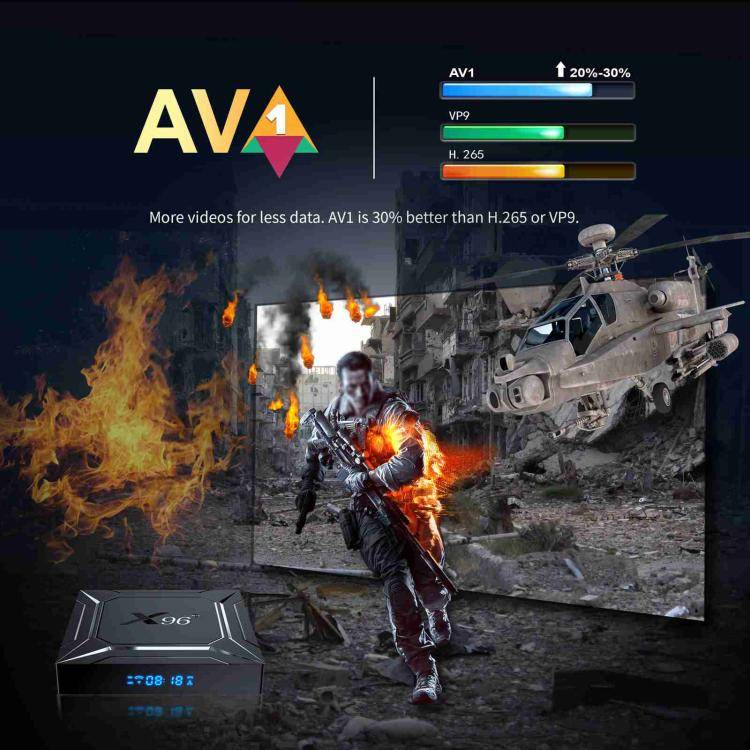 X96 M200 YB951 Android 14.0 Smart TV Box, 4GB+32GB, Amlogic S905X5M Quad-core ARM Cortex A55(AU P...