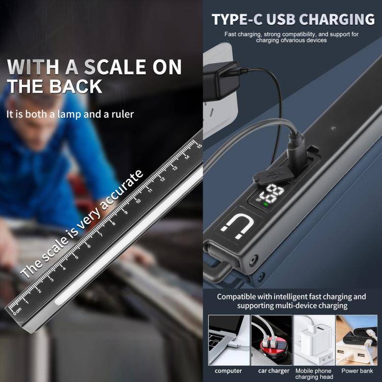 W09 Multifunctional Folding Pen Lamp LED Outdoor Work Flashlight(Black)