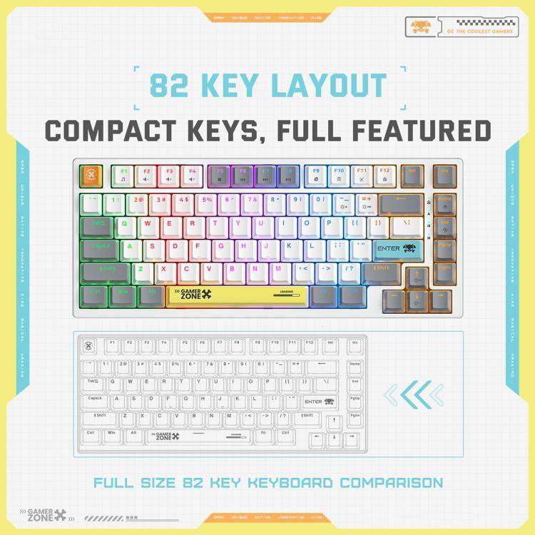 ONIKUMA G58 82-Keys Hot-Swappable Mechanical Gaming Keyboard(White)