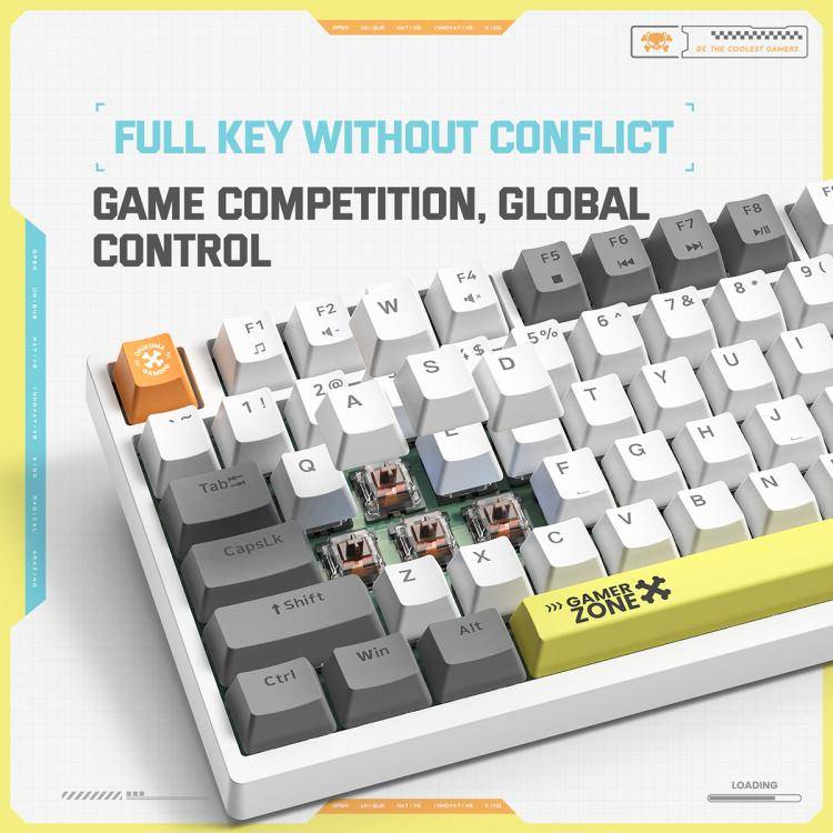 ONIKUMA G58 82-Keys Hot-Swappable Mechanical Gaming Keyboard(White)