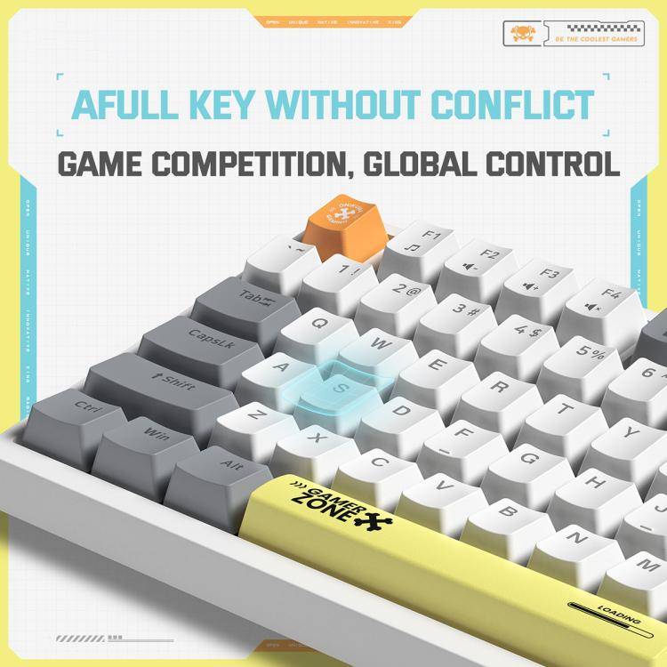 ONIKUMA G58 82-Keys Hot-Swappable Mechanical Gaming Keyboard(White)