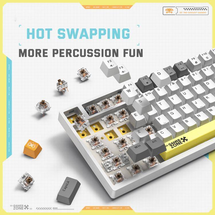 ONIKUMA G58 82-Keys Hot-Swappable Mechanical Gaming Keyboard(White)