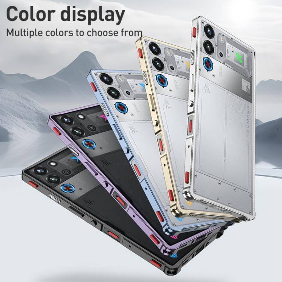 For ZTE nubia RedMagic 8 Pro Metal Frame Heat Dissipation Phone Case with Camera Guard Ring(Black)