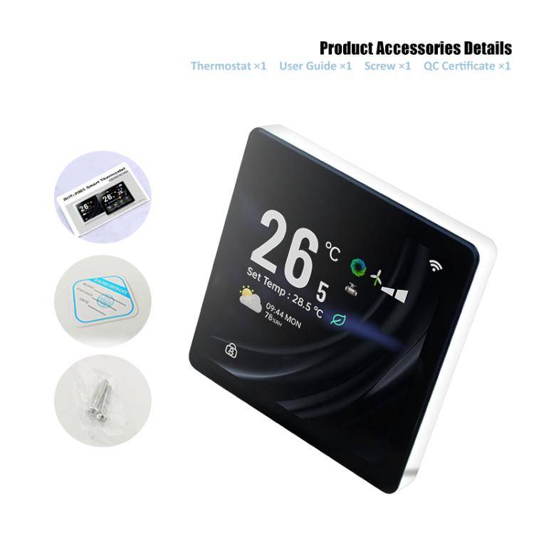 BAC-2005ALW Two Channel WiFi 4 inch Screen Smart Room Thermostat(Black)