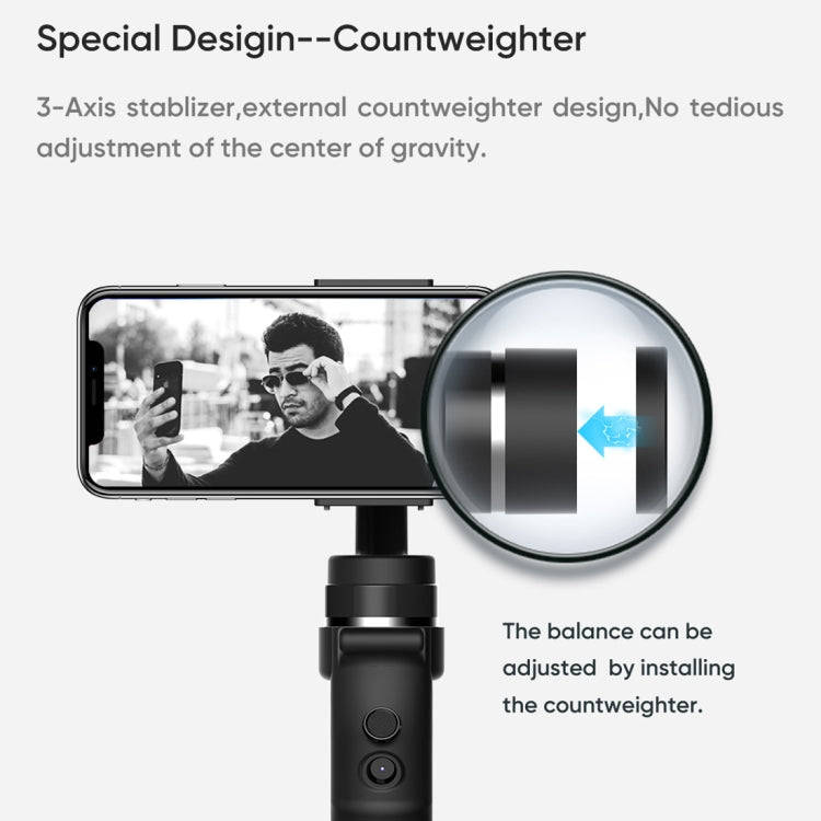 Funsnap Capture1 Outdoor Live Video Triaxial Handheld Gimbal Shooting Stabilizer(Black)