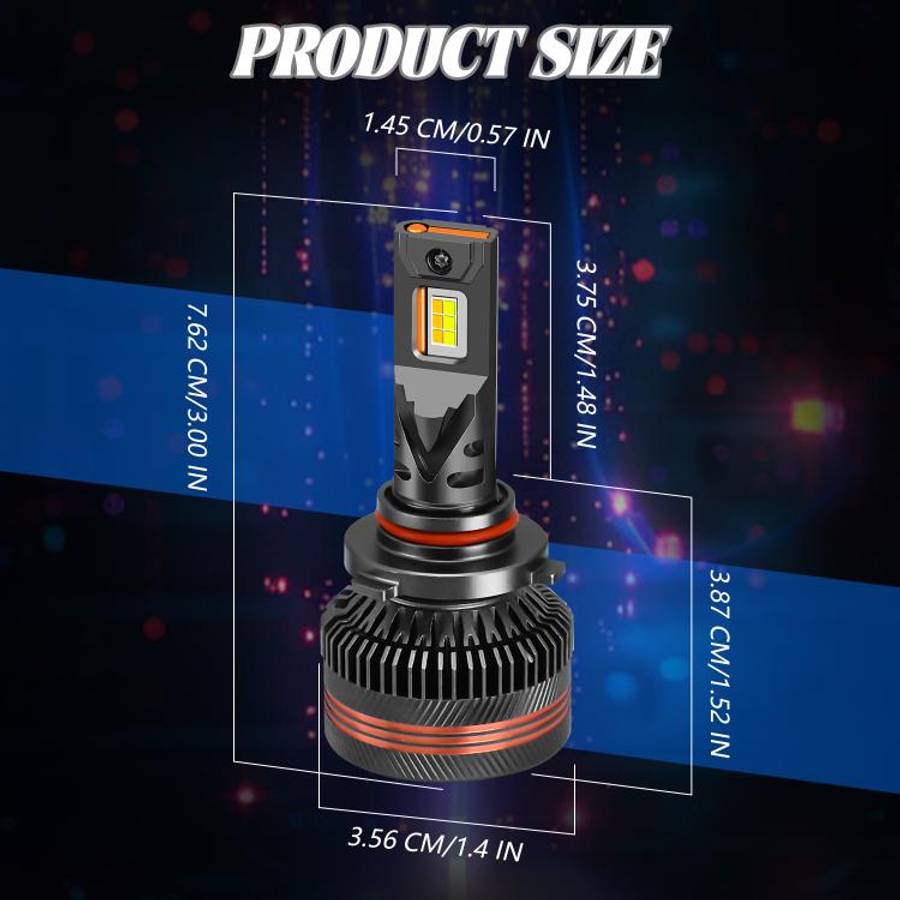 9005 2pcs/Pack 60W 8000LM 6000K Three Color Remote Control Car LED Headlight Bulb
