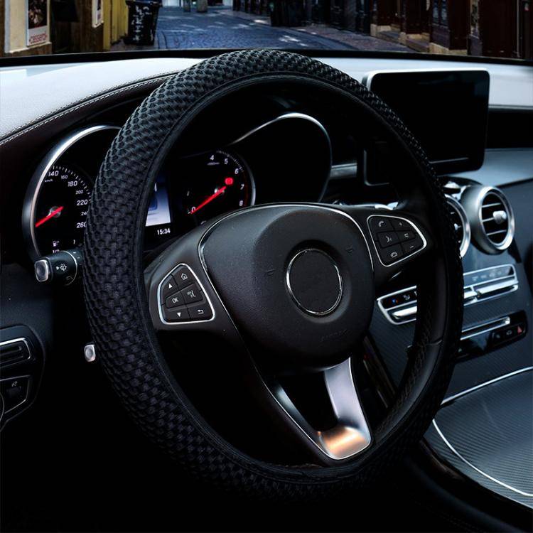 Breathable Mesh Elastic Car Universal Anti-skid Steering Wheel Cover, Diameter: 38cm(Black)