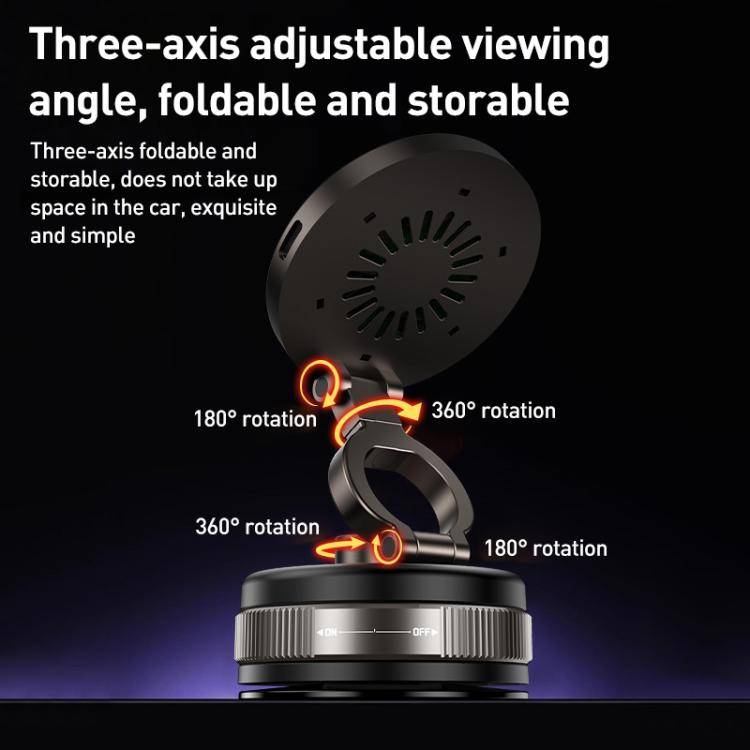 D1W 15W Rotatable Foldable Car Wireless Charging Magnetic Holder(Tarnish)