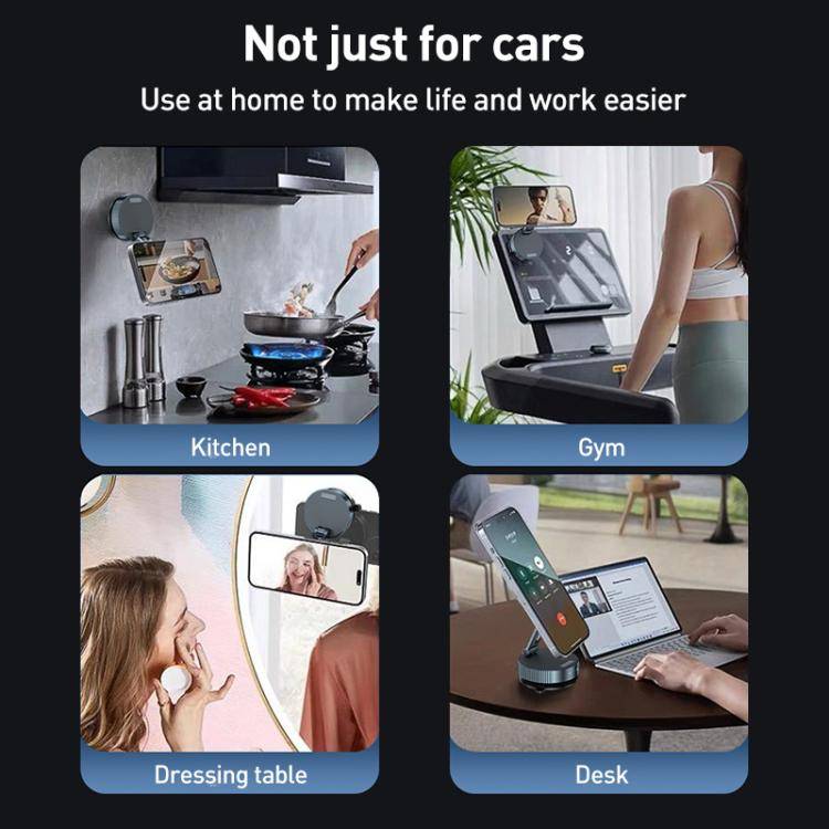 Q11 Vacuum Adsorption Foldable Magnetic Car Holder(Black)
