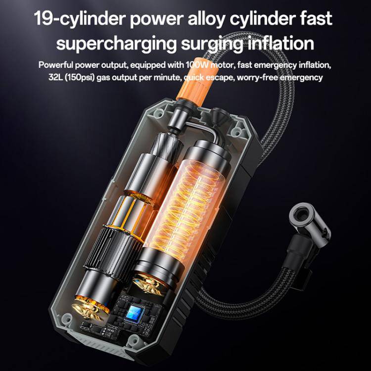 Yesido VC12 7800mAh Multi-function Car Air Pump Car Tires Cordless Tire Inflator(Black)