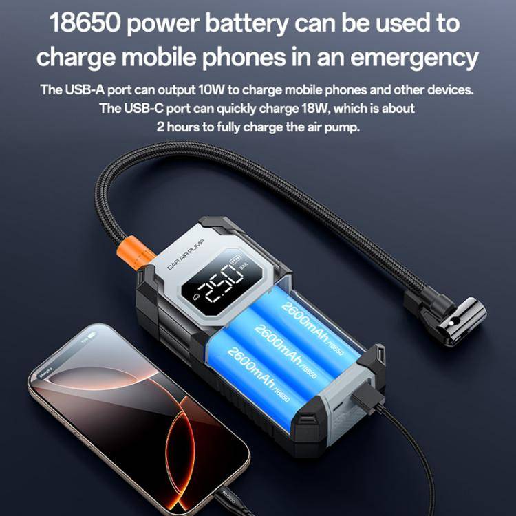 Yesido VC12 7800mAh Multi-function Car Air Pump Car Tires Cordless Tire Inflator(Black)