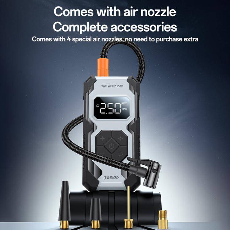 Yesido VC12 7800mAh Multi-function Car Air Pump Car Tires Cordless Tire Inflator(Black)