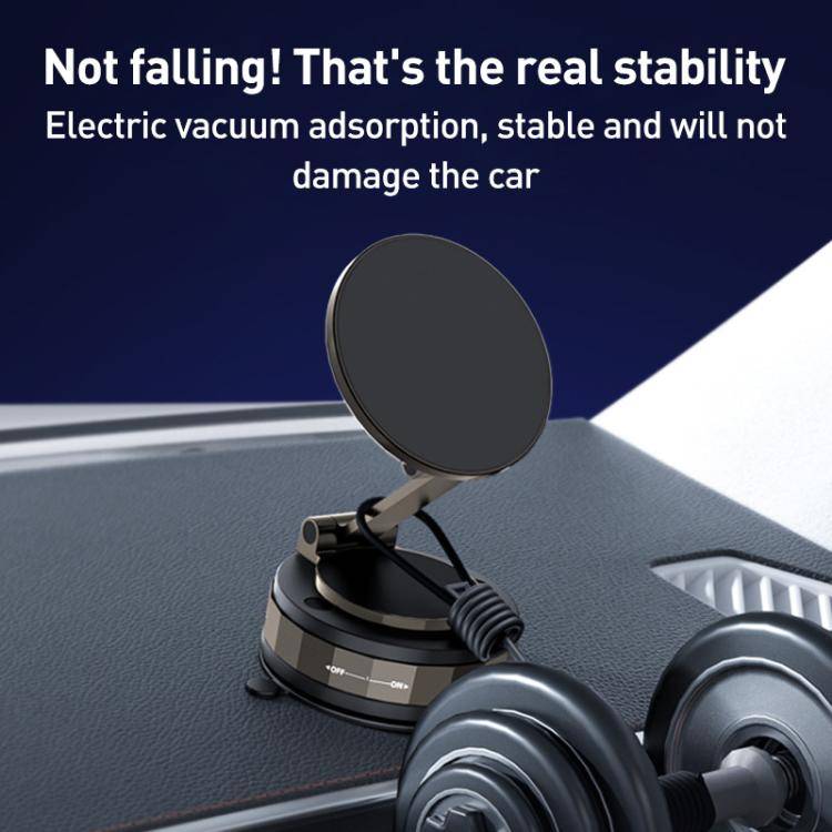 CC-T30-2 Vacuum Adsorption Rotating Magnetic Car Phone Holder(Black)