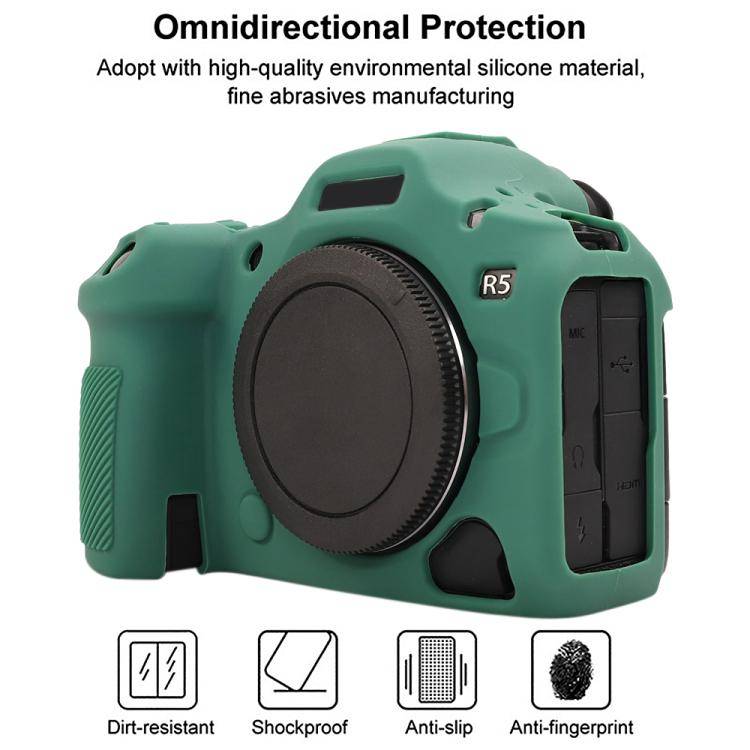 For Canon EOS R5 Mark II / R5II Glossy Soft Silicone Protective Case(Green)