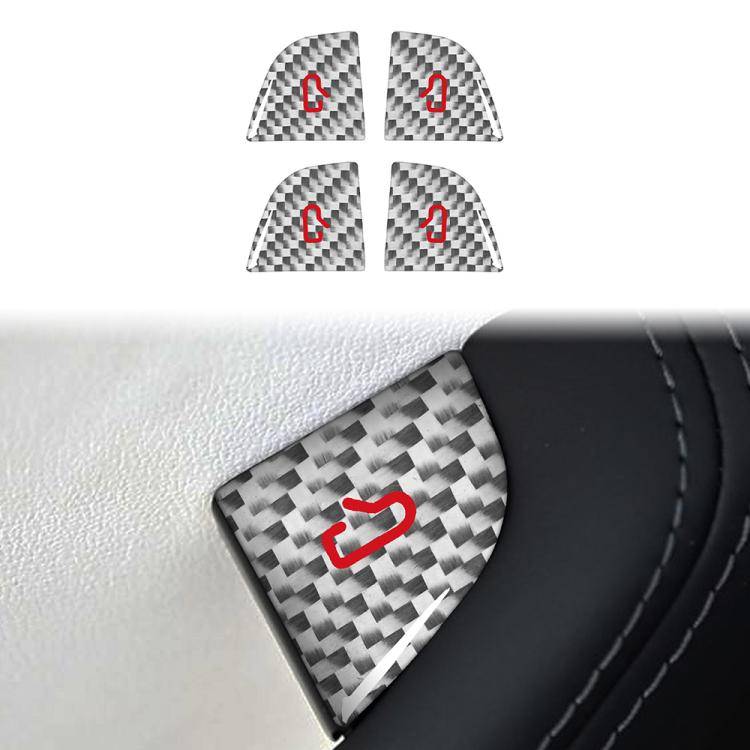 For Tesla Model 3 New Edition 2023+ 4pcs/Set Carbon Fiber Car Door Switch Decorative Sticker with...